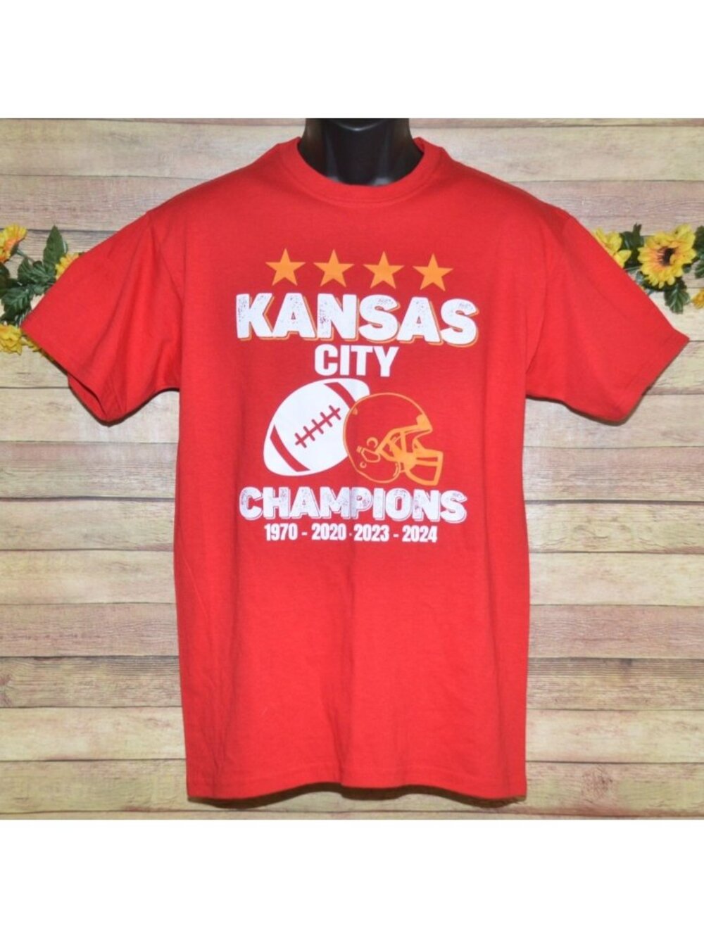 NWT Red Printbox Kansas City Champions Football Fan T- Shirt Size M Fan Gear
